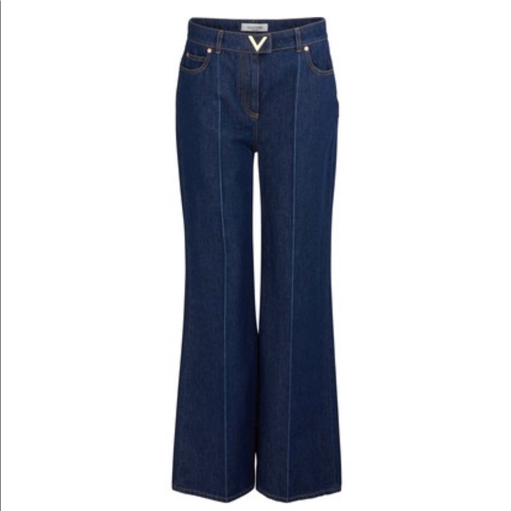 VALENTINO Wide-leg denim pants